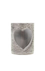 Photophore en peau de vache coeur gris taille XL