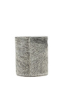 Porta tealight in vacchetta cuore grigio taglia L