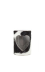 Black and white heart cowhide candle holder size M