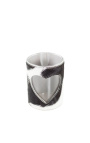 Black and white heart cowhide candle holder size L