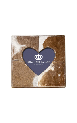 Ruotsin valokuvan kerma kahvassa ja valkoisessa cowhide kuvan 15 cm x 15 cm