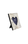 Square photo frame in black and white cowhide for a photo 15 cm x 15 cm