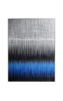 Moderne akryl maleri "Frekvenser i Blå og Sort - Grand Opus"
