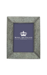 Rectangular photo frame in gray cowhide for a photo 18 cm x 13 cm