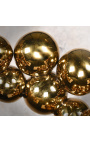 Σετ 3 σύγχρονων χρυσών γλυπτών "Bubble Effect" σε μαρμάρινη βάση