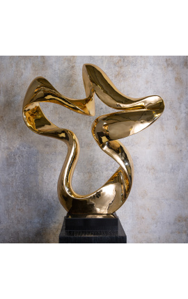 Large contemporary golden sculpture "The star"