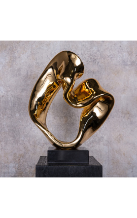 Escultura dorada contemporánea "Sacred Ribbon"