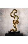 Grande sculpture contemporaine dorée "Tubulaire N°2"
