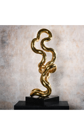 Large contemporary golden sculpture "Tubulaire N°2"