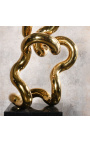 Grande escultura dourada contemporânea "Tubulaire N°2"