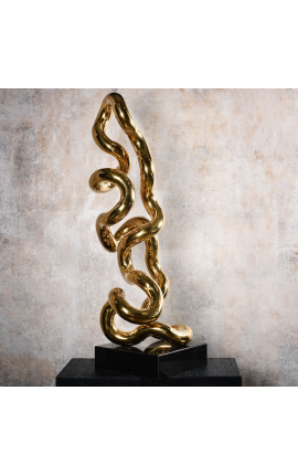 Large contemporary golden sculpture "Tubulaire N°1"