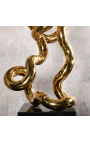 Grande escultura dourada contemporânea "Tubulaire N°1"