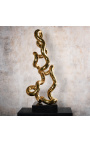 Grande sculpture contemporaine dorée "Tubulaire N°1"