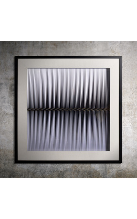 Pintura cuadrada contemporánea con cintas trenzadas "libre abierto"