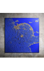 Pintura cuadrada contemporánea "Bleu Dune - gran formato"