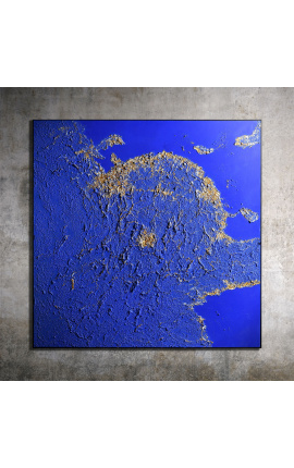 Tableau contemporain carré "Bleu Dune - Grand Format"