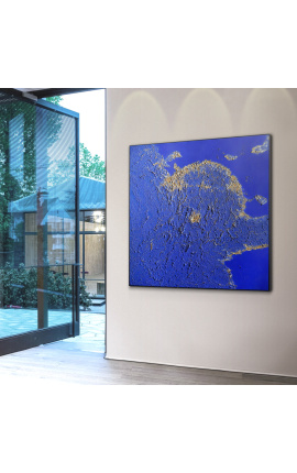 Contemporary square painting &quot;Bleu Dune - Large Format&quot;