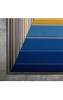Sæt med 6 moderne firkantede malerier "Hoteller i nærheden af Convex Optic Blue"