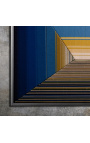 Ensemble de 6 tableaux contemporains carrés "Bleu Optique Convexe"