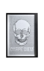 Tableau contemporain rectangulaire "Carpe Diem" formé d'épingles