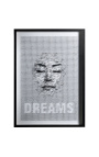 Súčasná obdĺžniková maľba "Sny" tvorené kolíky