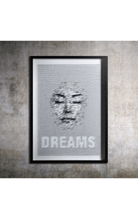 Pintura retangular contemporânea "Sonhos" formada por alfinetes