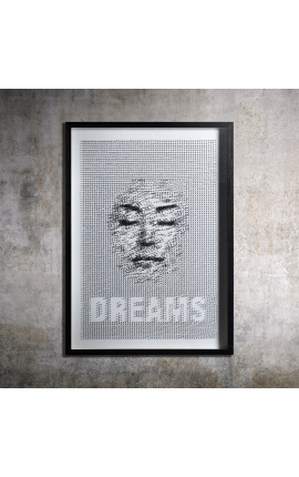 Pittura rettangolare contemporanea "Dreams" formata da perni