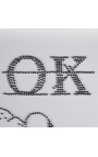 Tableau contemporain rectangulaire "Ok" formé d'épingles