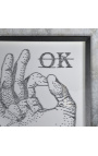 Moderni rektangulaarinen maalaus "OK" muodostuu pinnoista