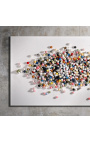 Pintura rectangular muy grande contemporánea Bubbles formado de bolas