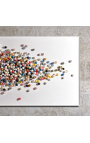 Bardzo duży współczesny malarstwo prostokątne "Buble" składa się z piłek