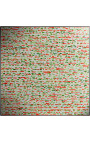 Pintura quadrada contemporânea "Conversa em Linhas Pontilhadas - Tamanho Pequeno"