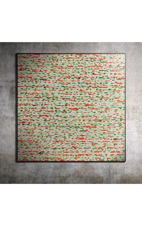 Pintura cuadrada contemporánea "Conversation en Dotted - Small Format"