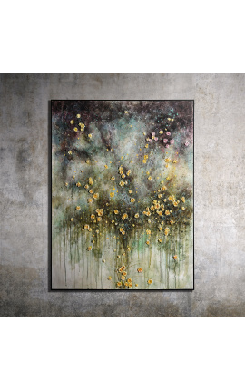 Pintura retangular contemporânea "Tribute to Monet - Yellow Opus - Small Size"