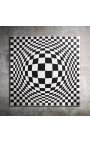 Pintura contemporánea "Ilusión óptica / Acrílico N.6" con caso de Plexiglass