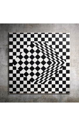 Hedendaagse schilderij "Optische illusie / Acryl N5" met Plexiglass