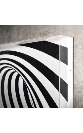 Moderne maleri &quot;Optisk illusion / Akryl N.4&quot; med Plexiglas kasse