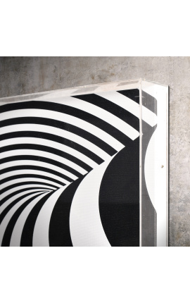 Moderne maleri &quot;Optisk illusion / Akryl N.2&quot; med Plexiglas kasse