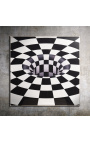 Samtida målning "Optisk illusion / Akryl N.3" med Plexiglass fall