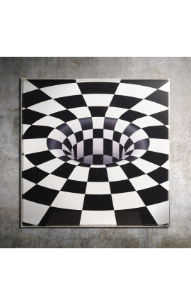Hedendaagse schilderij "Optische illusie / Acryl N3" met Plexiglass