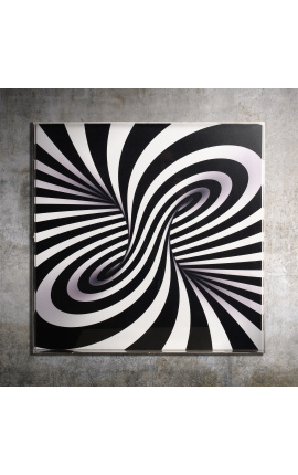 Contemporary painting "Optical illusion / Acrylic N.1" with Plexiglass case