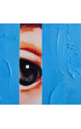Современная прямоугольная картина акрилом "Несдержанность - этюд голубой".