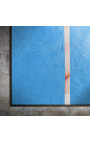 Pintura acrílica rectangular contemporània "Indiscretion - Cyan Study"