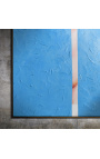 Sodobna pravokotna akrilna slika "Nediskretnost - prouči cjan"