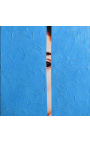 Pintura acrílica rectangular contemporània "Indiscretion - Cyan Study"
