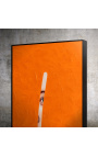 Moderne rechteckige Acrylmalerei "Indiskretion - Studium Orange"