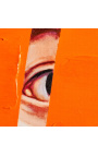 Pintura acrílica rectangular contemporània "Indiscreció - Estudi taronja"