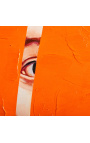 Pintura acrílica rectangular contemporánea "Indiscreción - Estudio Orange"