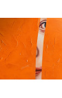 Súčasná obdĺžniková akrylová maľba "Index - Štúdia Orange"