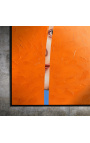 Moderne rechteckige Acrylmalerei "Indiskretion - Studium Orange"